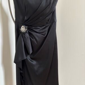 White House Black Market Strapless Black Dress with Embellishment